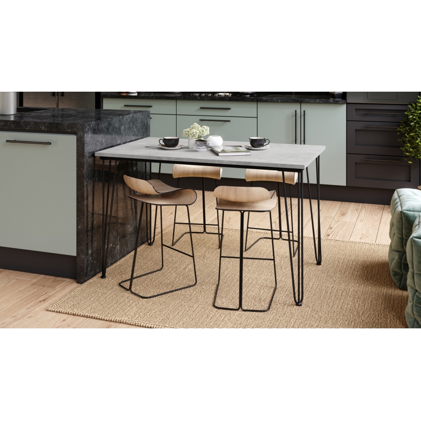 Mesa de comedor HALIJA gris hormigón