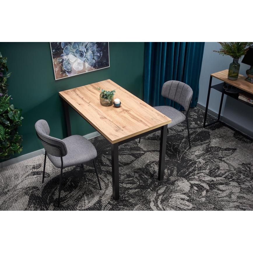 Mesa de comedor KINDOR roble Wotan/negro