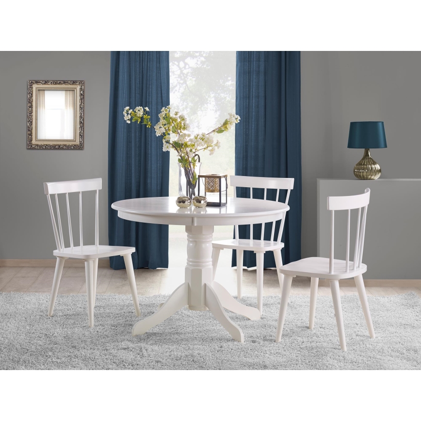 Mesa de comedor KOTI, diámetro 106 cm, blanca