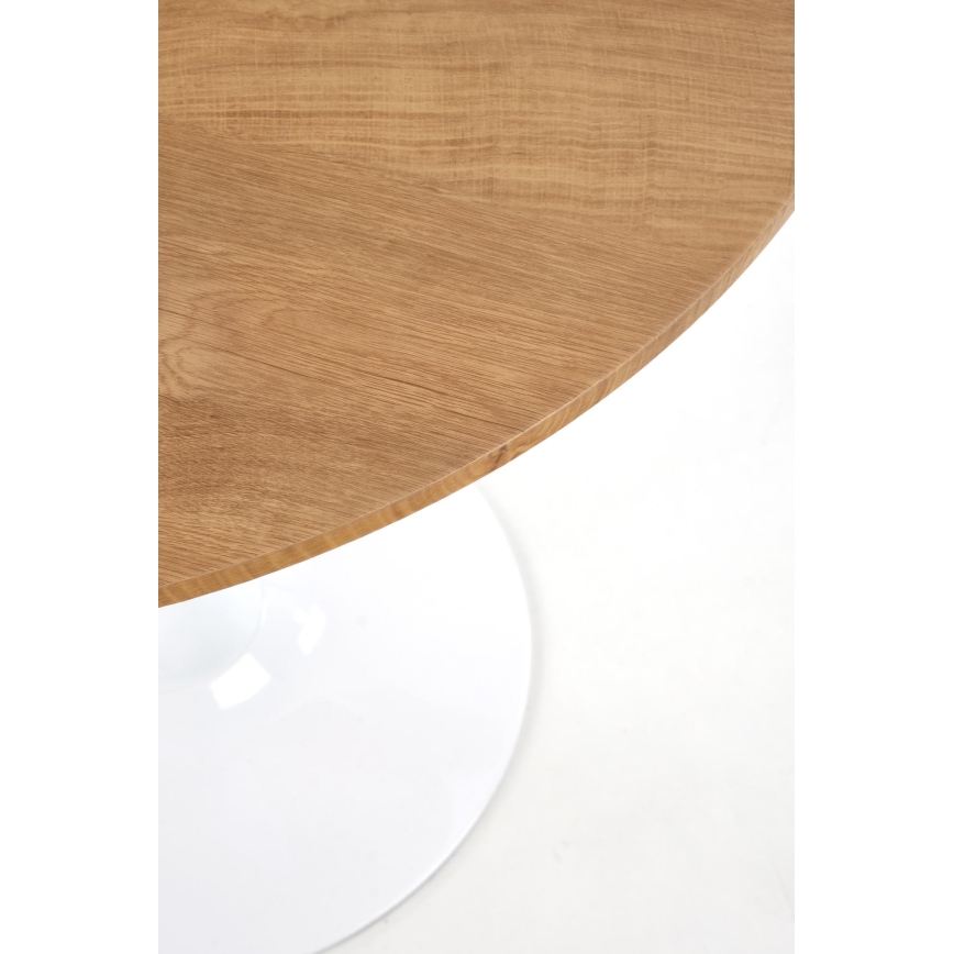 Mesa de comedor LUGI, diámetro 80 cm, marrón/blanco