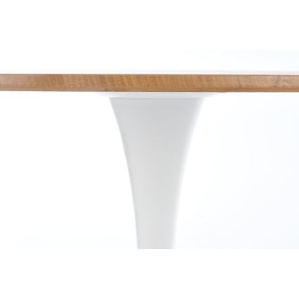 Mesa de comedor LUGI, diámetro 80 cm, marrón/blanco