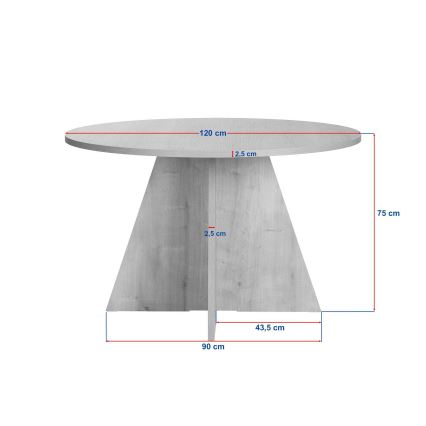 Mesa de comedor MATIN, diámetro 120 cm, nogal