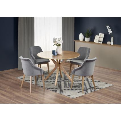 Mesa de comedor NICOLAS Ø 120 cm marrón