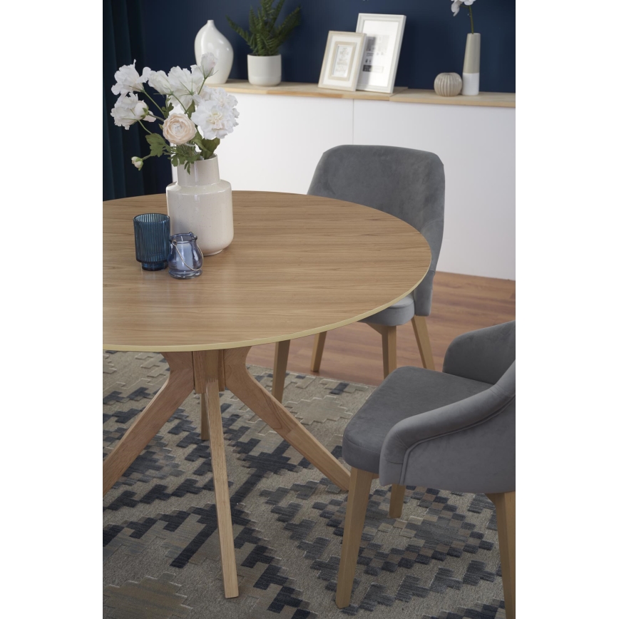 Mesa de comedor NICOLAS Ø 120 cm marrón
