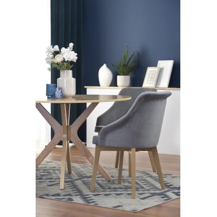 Mesa de comedor NICOLAS Ø 120 cm marrón