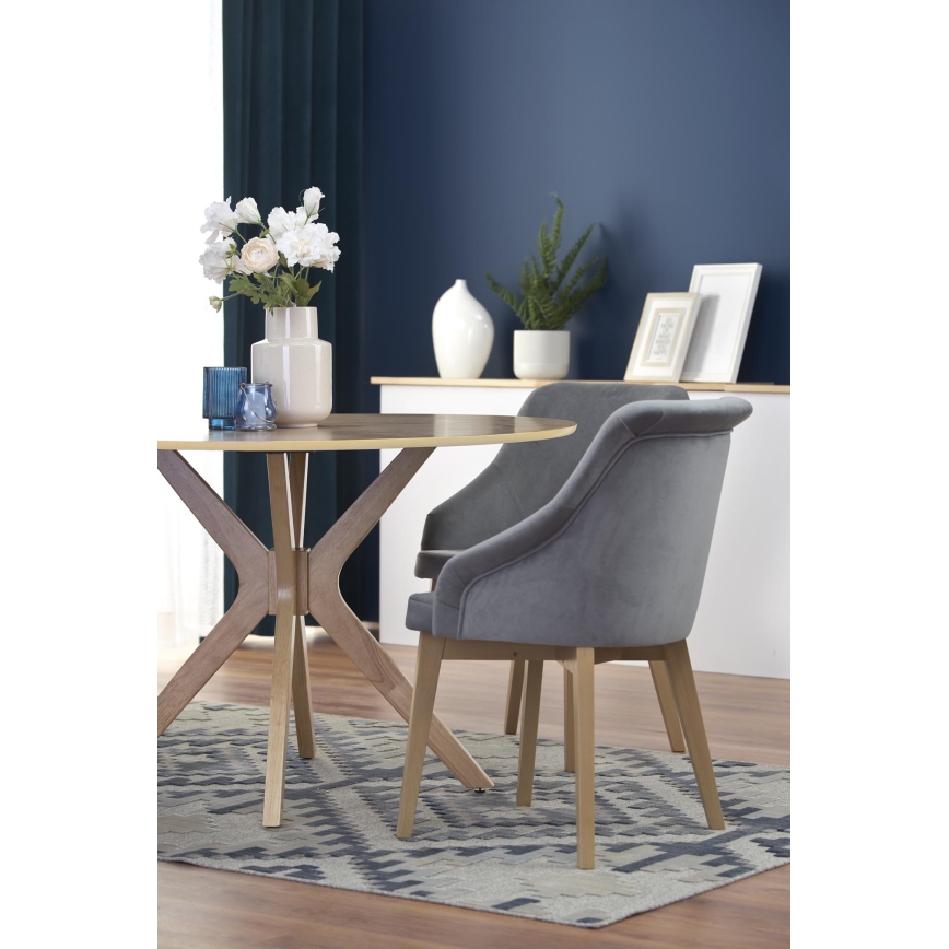 Mesa de comedor NICOLAS Ø 120 cm marrón