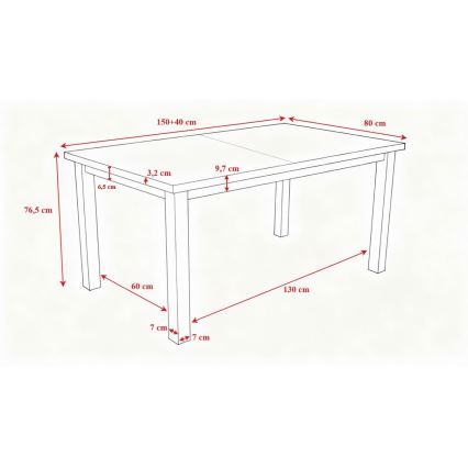 Mesa de comedor plegable LIAM roble