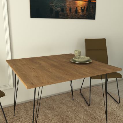 Mesa de comedor SANDALF 75x90 cm marrón/negro