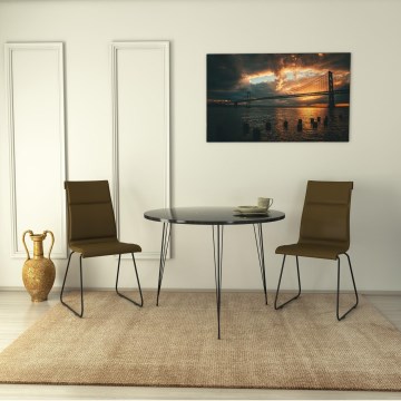 Mesa de comedor SANDALF 75x90 cm negro