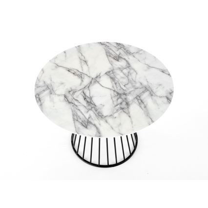 Mesa de comedor SEREIN, acabado en mármol blanco/negro