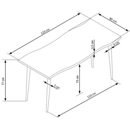 Mesa de comedor SOLACE roble/negro