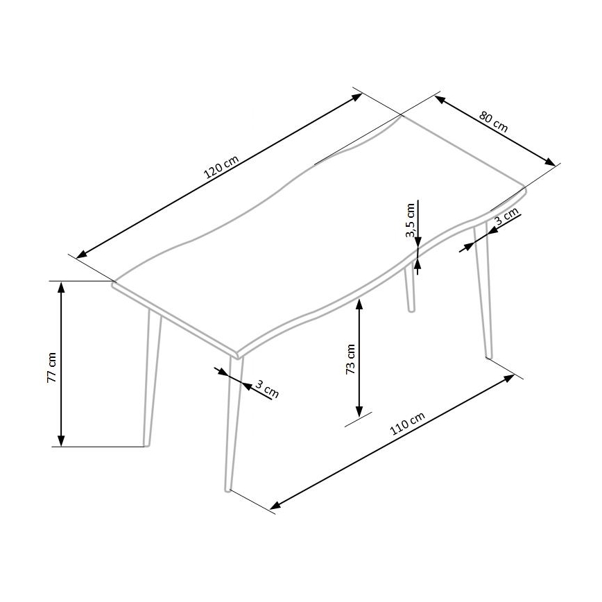 Mesa de comedor SOLACE roble/negro