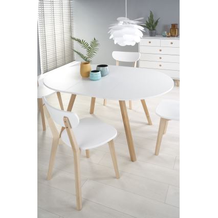Mesa de comedor SOLINA blanco/roble