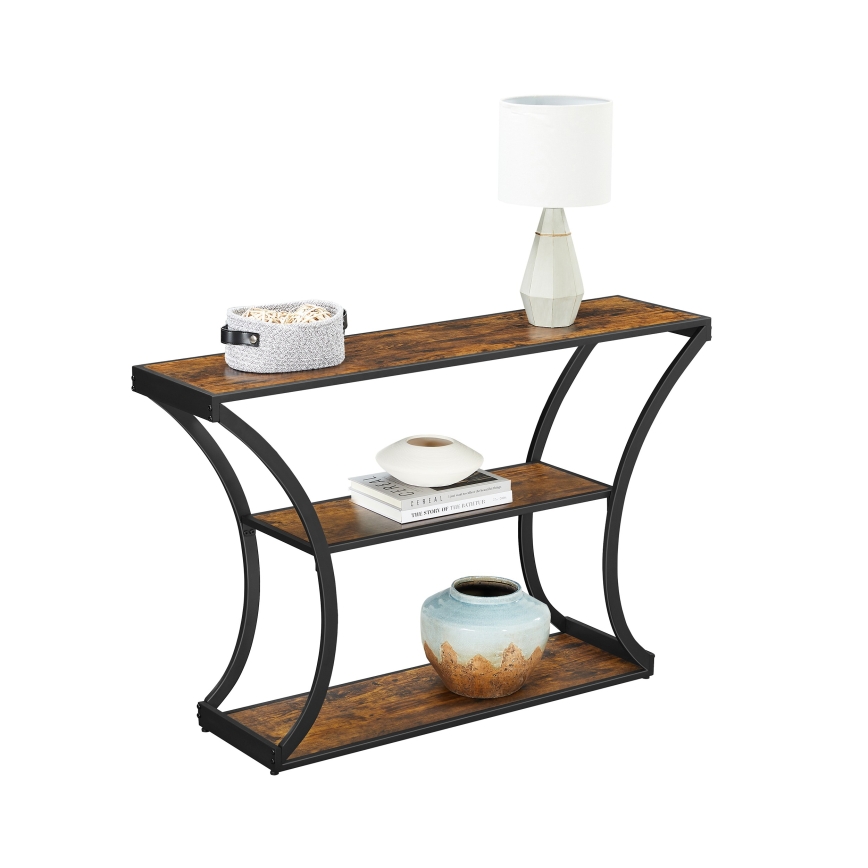 Mesa de consola ELDUR 120x30 cm marrón/negro