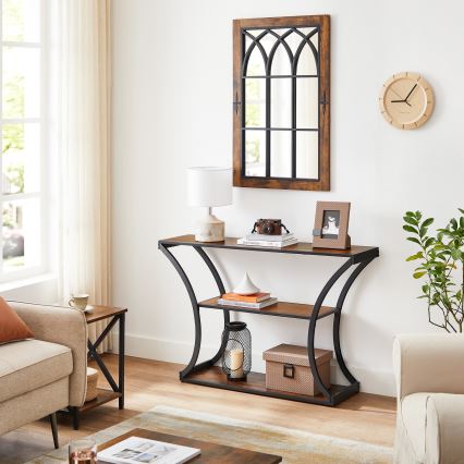 Mesa de consola ELDUR 120x30 cm marrón/negro