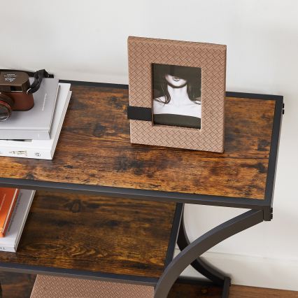 Mesa de consola ELDUR 120x30 cm marrón/negro