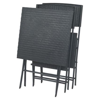 Mesa de jardín + 2x sillas, color gris