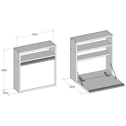 Mesa de trabajo plegable OPTIMUM 60x64 cm blanco