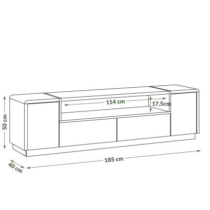 Mesa de TV FRED antracita/roble artisan