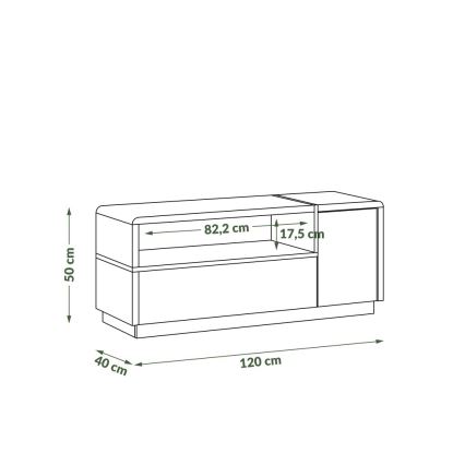 Mesa de TV FRED antracita/roble artisan