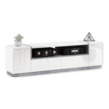 Mesa de TV FRED blanco/gris