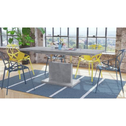 Mesa extensible de centro/comedor con tablero elevable NINO gris cemento