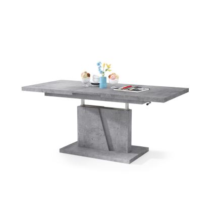 Mesa extensible de centro/comedor con tablero elevable NINO gris cemento