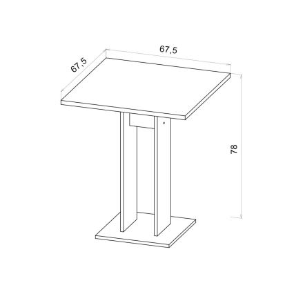 Mesa STRAPO 68x68 cm de roble Artisan
