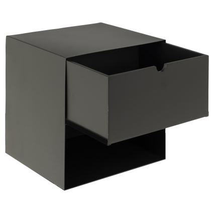 Mesita de noche BEKIM para montaje en pared, color negro