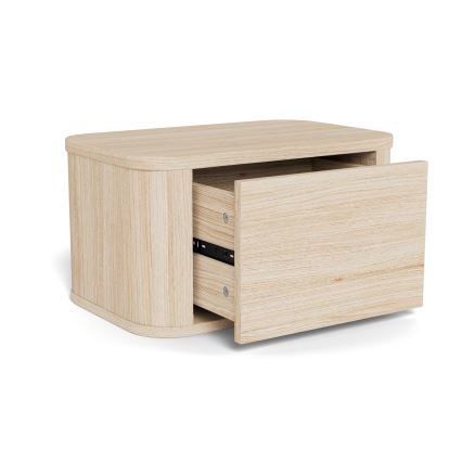 Mesita de noche MADERA 46x30 cm roble blanco
