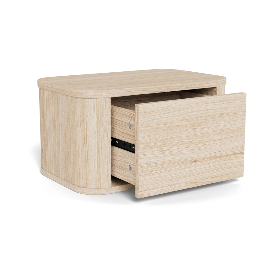 Mesita de noche MADERA 46x30 cm roble blanco