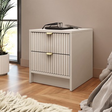 Mesita de noche TIRENO 35 x 40 cm beige
