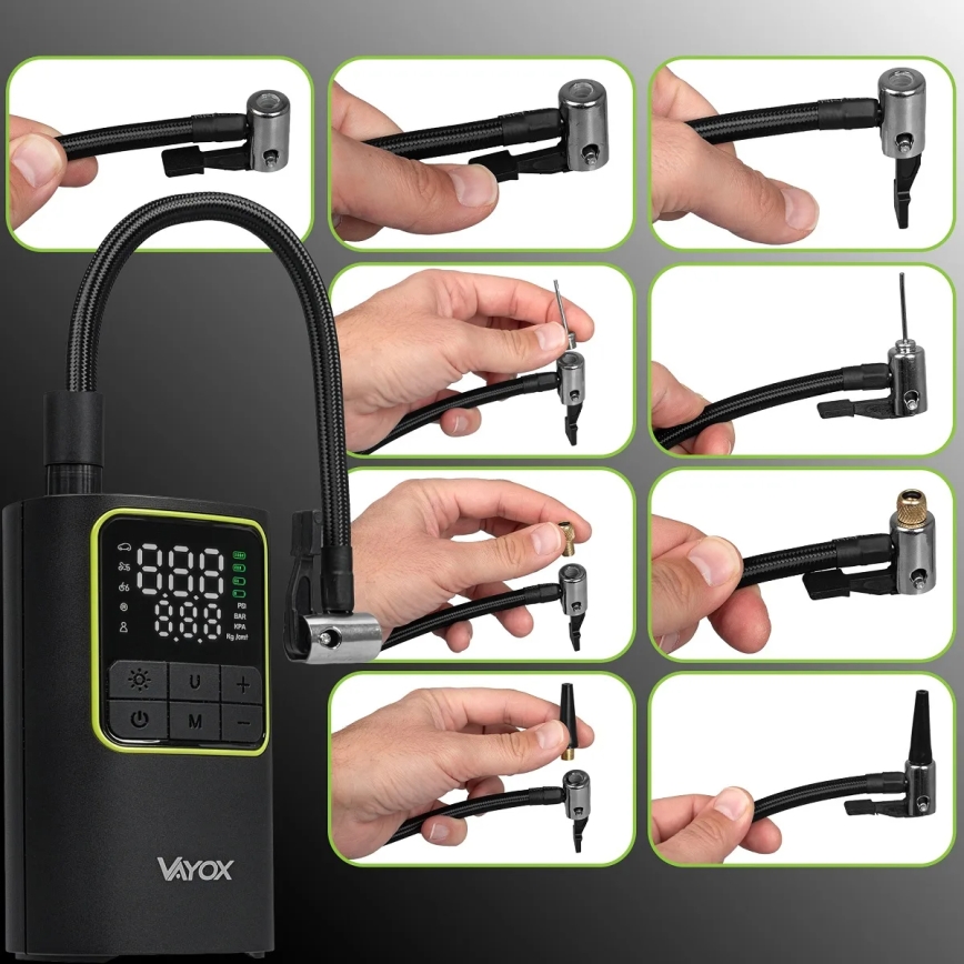 Mini compresor digital de bolsillo 5V 4000 mAh, negro