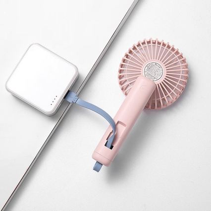 Mini ventilador de bolsillo recargable 5W/5V 1200 mAh rosa