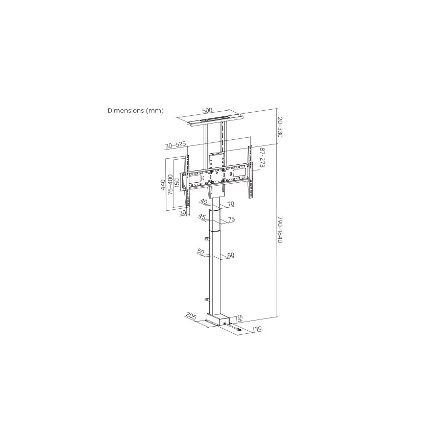 MK FLORIA MKF-19DM648 - Soporte de pie para TV 37-65 negro SCHUKO + control remoto