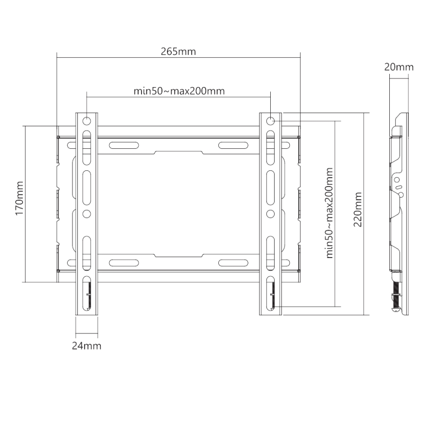 MK FLORIA MKF-23DF223 - Soporte fijo para TV de pared 46 negro