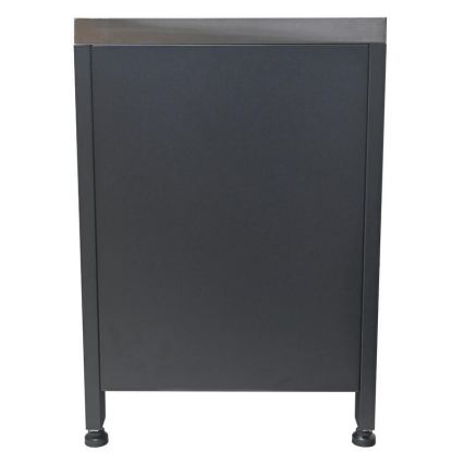 Módulo exterior: armario inferior para parrilla 80x47x69 cm negro/acero inoxidable