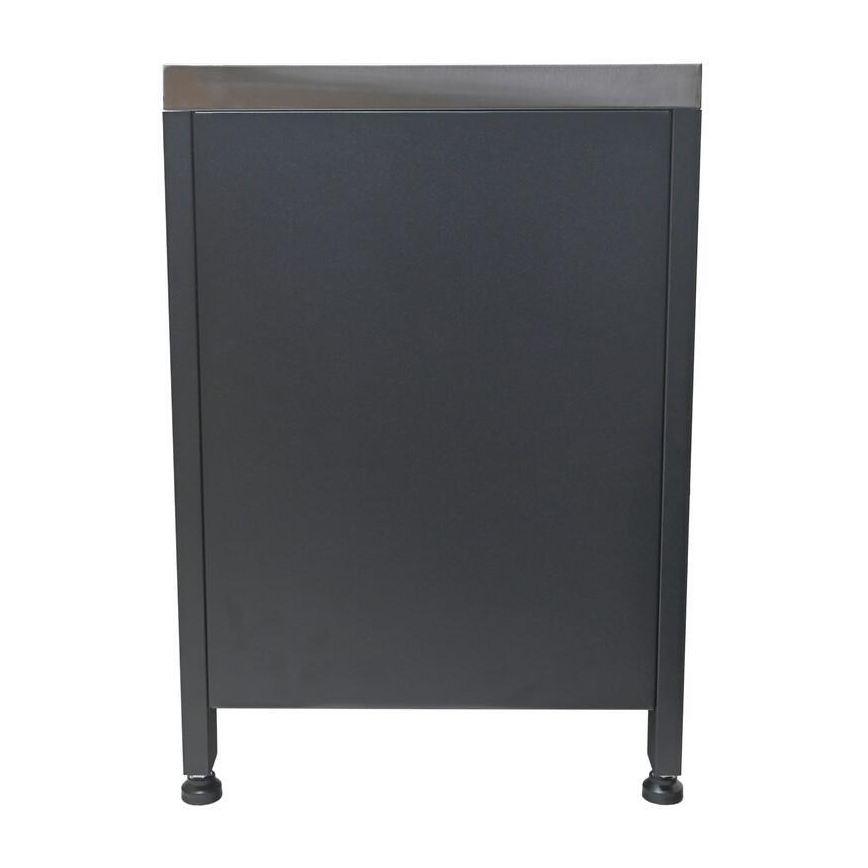 Módulo exterior: armario inferior para parrilla 80x47x69 cm negro/acero inoxidable