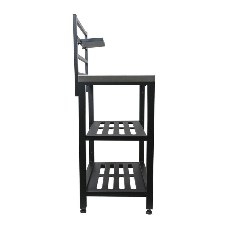 Módulo exterior para mesa 80x47x123 cm negro/acero inoxidable