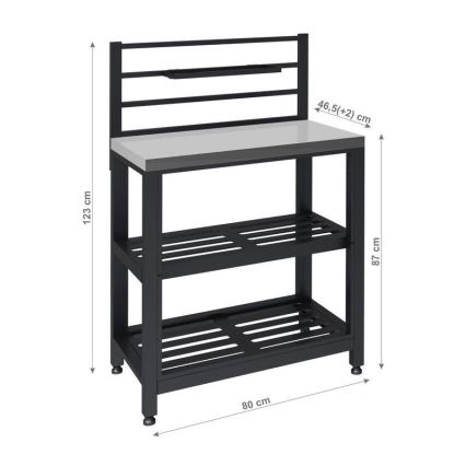 Módulo exterior para mesa 80x47x123 cm negro/acero inoxidable