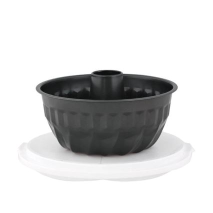 Molde para bizcocho de corona con bandeja y tapa TORO, negro