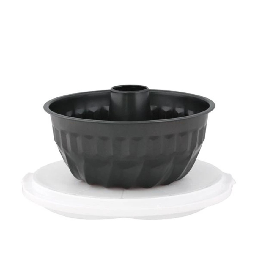 Molde para bizcocho de corona con bandeja y tapa TORO, negro