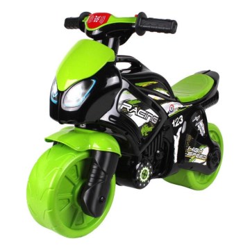 Moto sin pedales con luz verde/negra