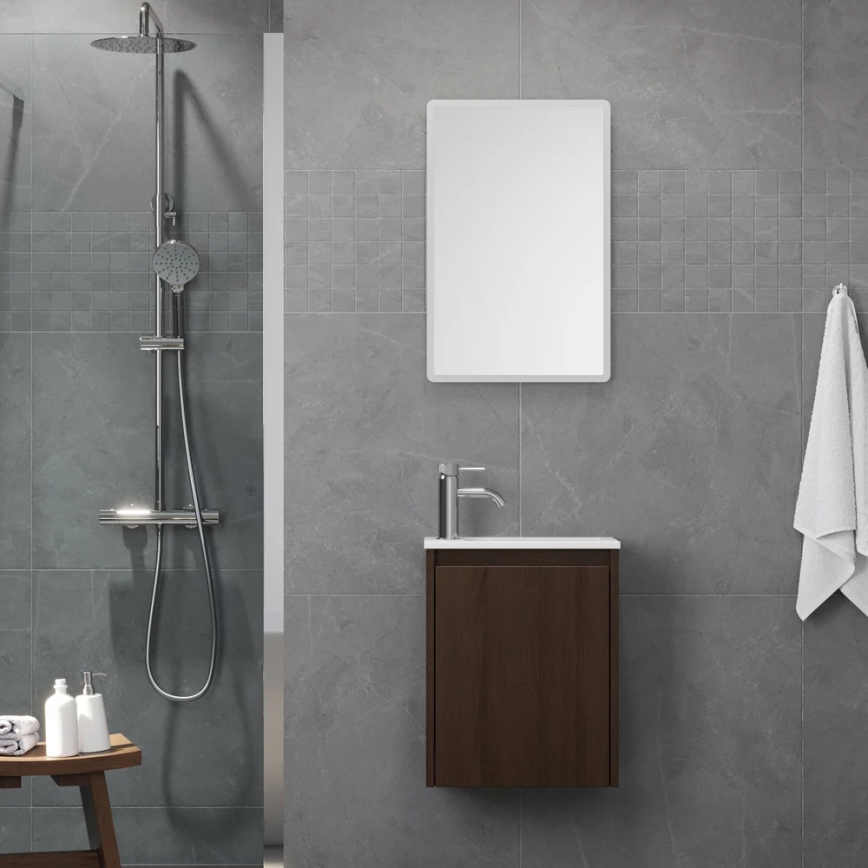 Mueble de baño con lavabo COMO 40 cm en nogal