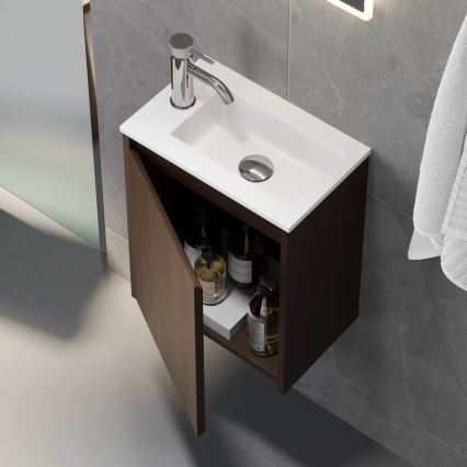 Mueble de baño con lavabo COMO 40 cm en nogal