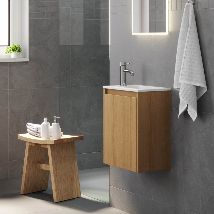 Mueble de baño con lavabo COMO 40 cm en roble
