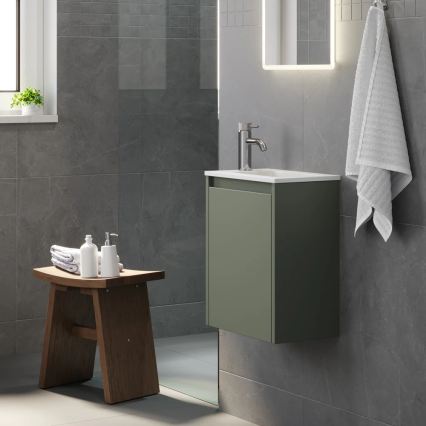 Mueble de baño con lavabo COMO 40 cm verde