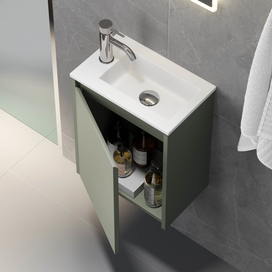 Mueble de baño con lavabo COMO 40 cm verde