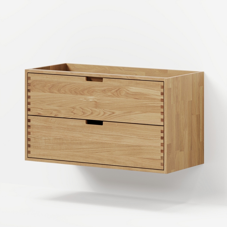 Mueble de baño con lavabo GRIBSKOV 100 cm beige/roble/blanco