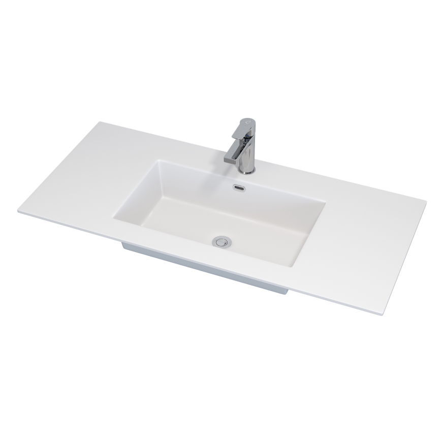Mueble de baño con lavabo GRIBSKOV 100 cm beige/roble/blanco